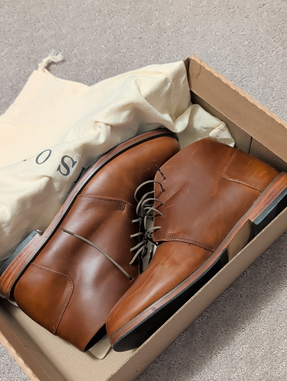 Nisolo Men's Leather Chukka Boots - Cognac Brown